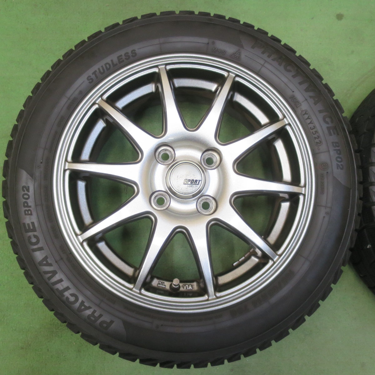 バリ溝！22年！キレイ！9分★スタッドレス 165/65R14 プラクティバ アイス BP02 SPORT ABELIA スポーツ アベリア 14インチ PCD100/4H★5123007イス