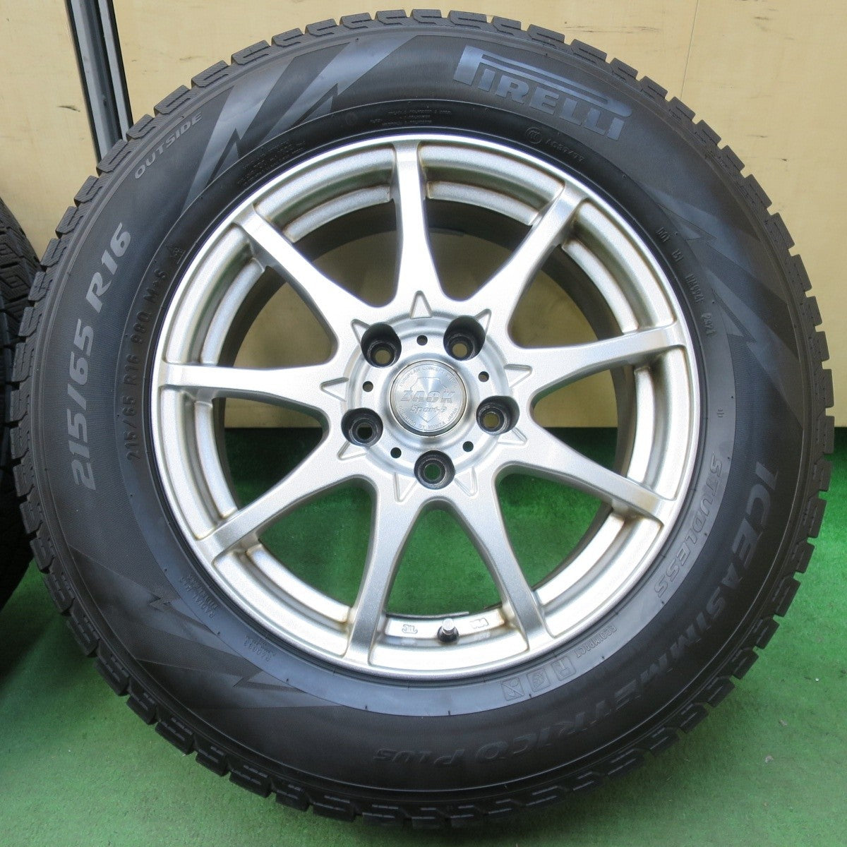 4本価格 21年★スタッドレス 215/65R16 ピレリ アイスアシンメトリコ プラス ZACK Sport-9 MONZA PCD114.3/5H★5012714イス