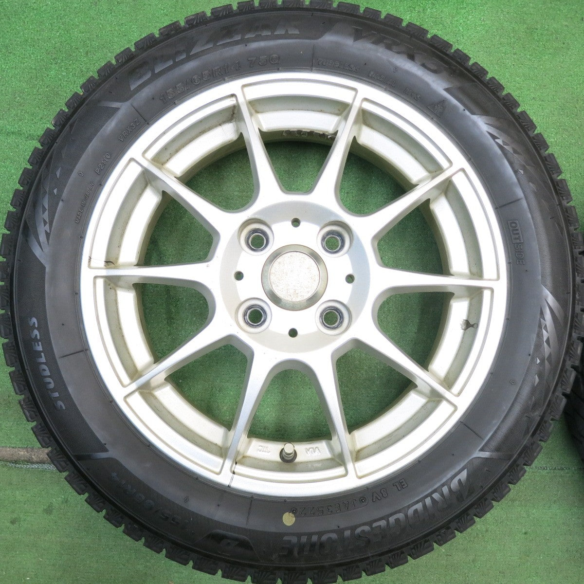 4本価格！22年★スタッドレス 155/65R14 ブリヂストン ブリザック VRX3 ESPORT 社外 アルミ 14インチ PCD100/4H★6050608HAス
