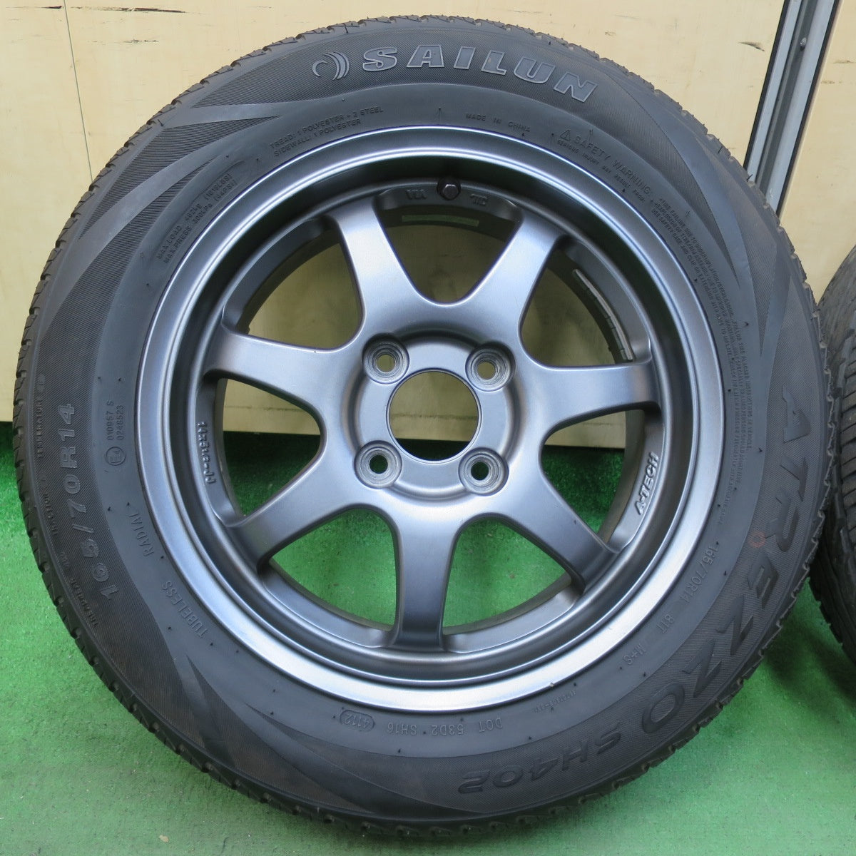 [送料無料] バリ溝！9分★165/70R14 サイルン ATREZZO SH402 A-TECH 14インチ PCD100/4H★5033110イノ