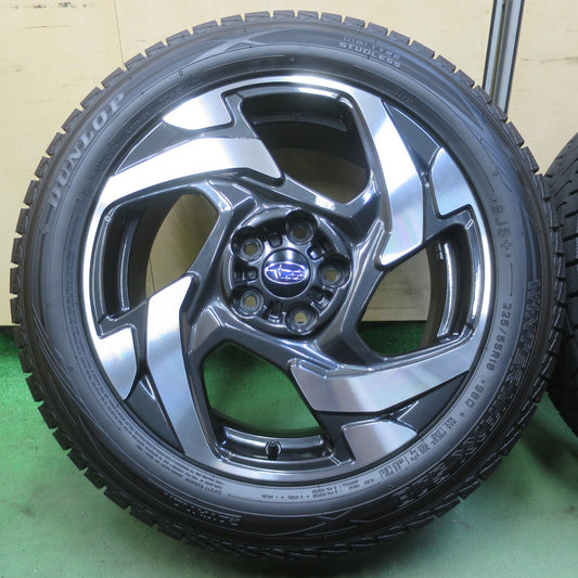 バリ溝！25年！キレイ！ほぼ10分◎スバル GUE クロストレック 純正 225/55R18 スタッドレス ダンロップ ウインターマックス SJ8 SJ8+ 18インチ PCD114.3/5H◎6090407イス