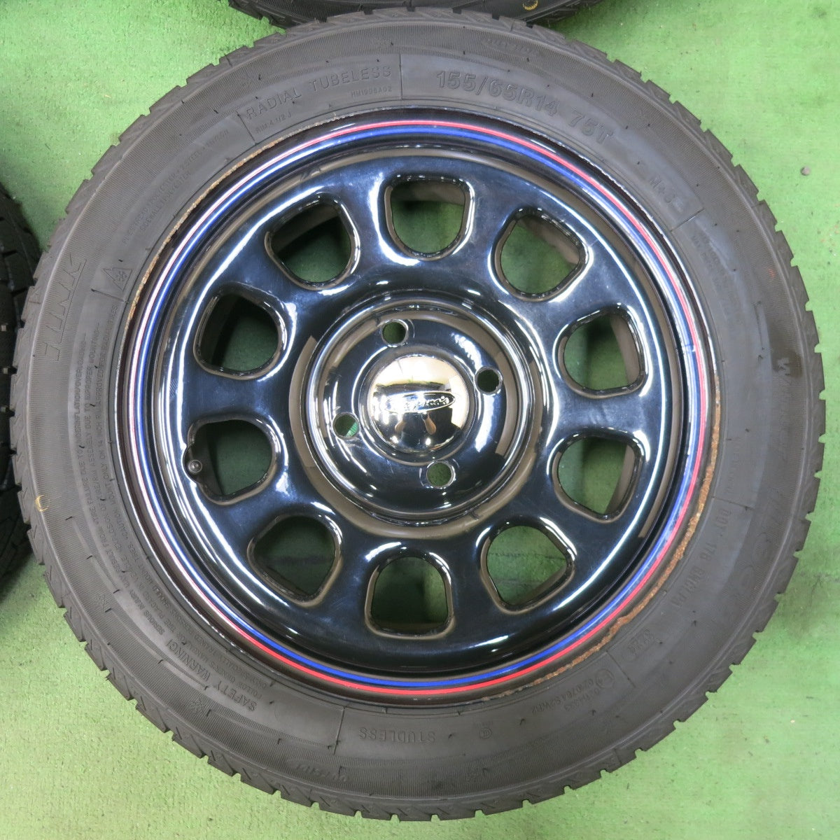 バリ溝！24年！キレイ！ほぼ10分★DAYTONA スタッドレス 155/65R14 アイリンク ウインター IL868 デイトナ 14インチ PCD100/4H★5062604SYス