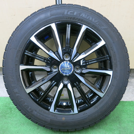 バリ溝！22年！キレイ！9分！1本★スタッドレス 165/65R14 グッドイヤー アイスナビ7 SMACK ENKEI 14インチ スマック エンケイ PCD100/4H★5051402ナス