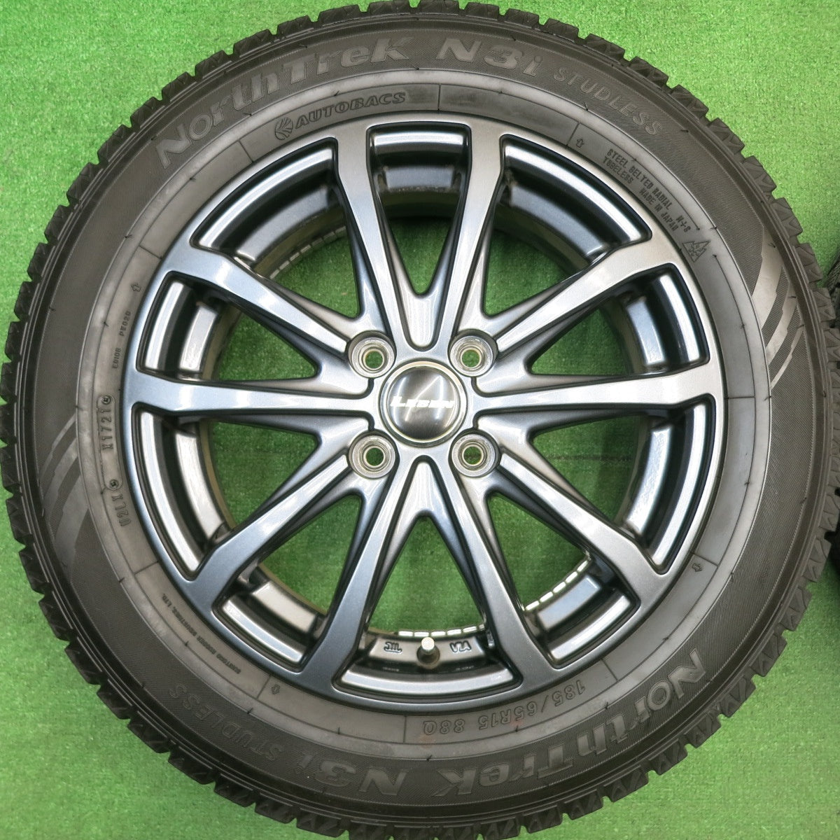 バリ溝！21年！キレイ！9分★スタッドレス 185/65R15 オートバックス ノーストレック N3i LEBEN レーベン 15インチ PCD100/4H★5120604HAス