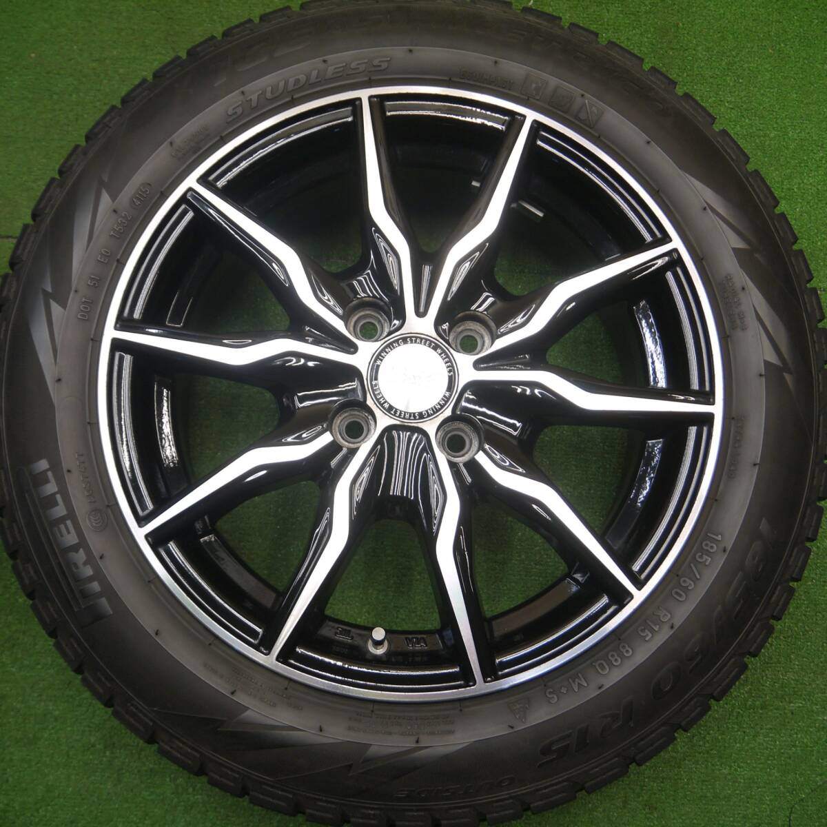 4本価格★スタッドレス 185/60R15 ピレリ アイスアシンメトリコ B-win KRX 15インチ PCD100/4H★4121702Hス