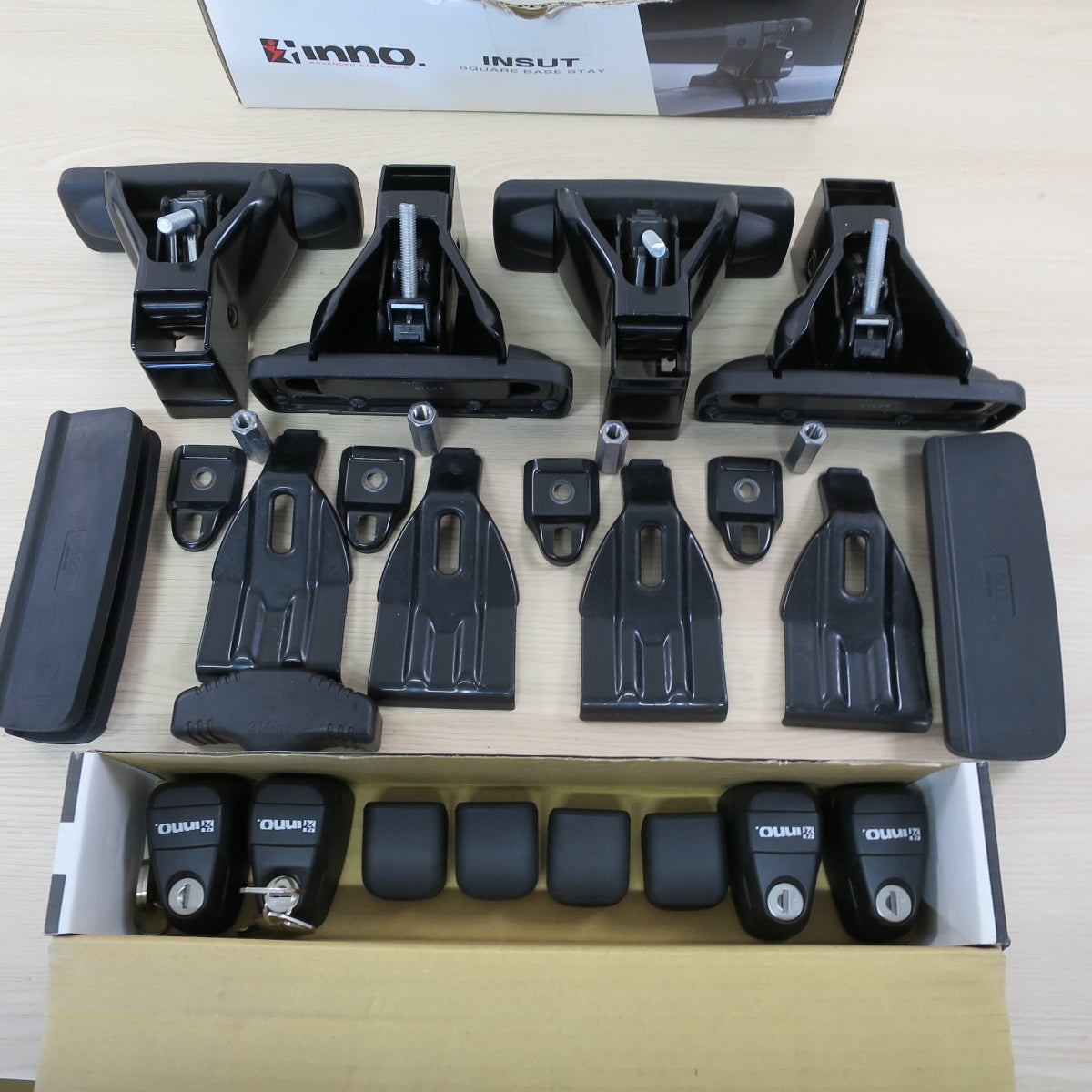 鍵付き☆inno. カーメイト スクエアベースステー INSUT システム キャリア & ウィンター キャリア 取付 フック セット K320 イノー カー パーツ☆ [送料無料]