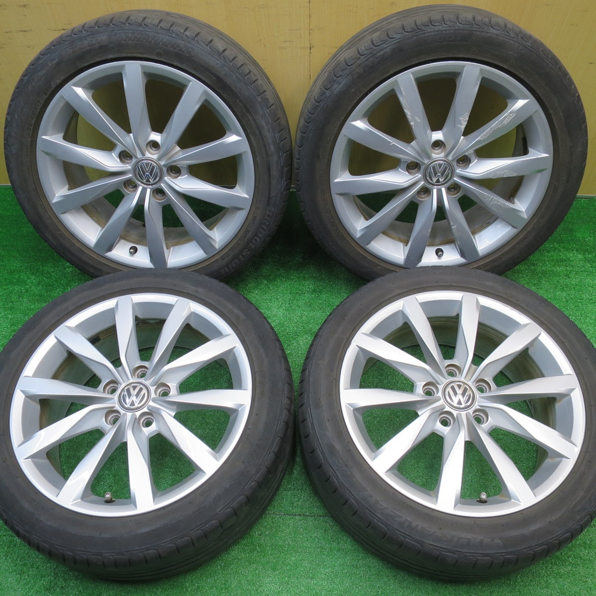 4本価格★ワーゲン ゴルフ7 ハイライン 純正 225/45R17 ブリヂストン トランザ T001 17インチ PCD112/5H★5101504NJノ