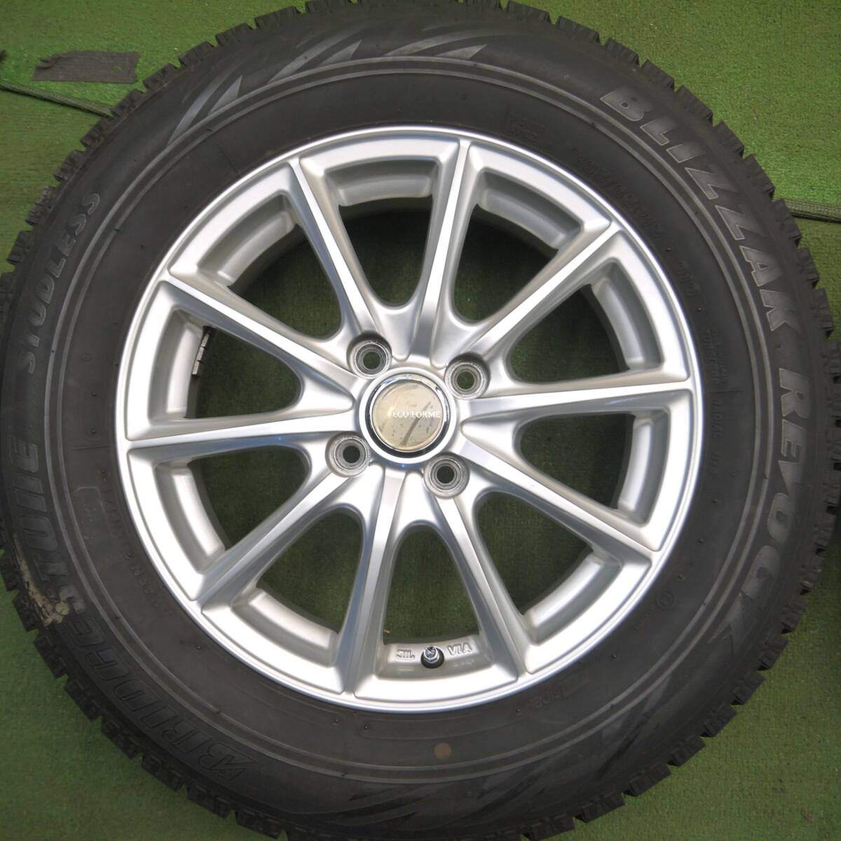 バリ溝！キレイ！8.5分★スタッドレス 195/65R15 ブリヂストン ブリザック REVO GZ ECO FORME PCD100/4H★4021610Hス