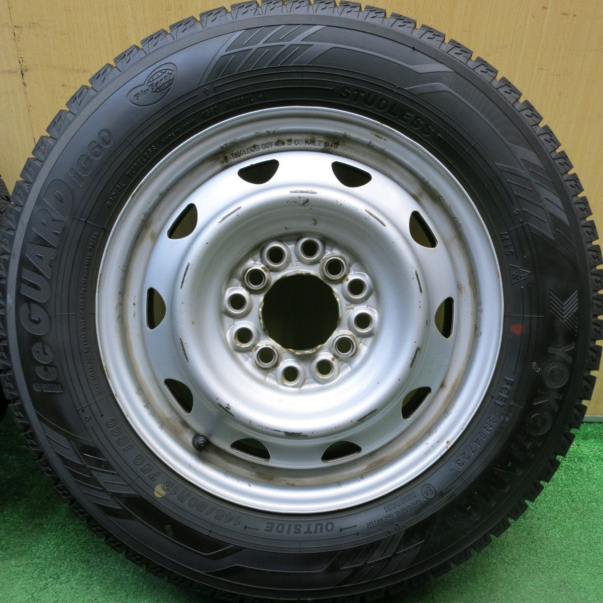 バリ溝！23年！9分★スタッドレス 145/80R13 ヨコハマ アイスガード iG60 スチール ホイール 13インチ PCD 100 110 114.3/4H マルチ★5083106HAス