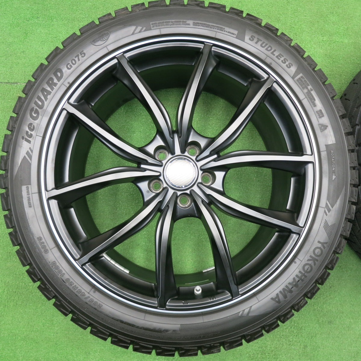 [送料無料] バリ溝！23年！キレイ！9.5分以上★マセラティ レヴァンテ 等 EUROTECH 265/45R20 スタッドレス ヨコハマ アイスガード G075 20インチ ユーロテック PCD114.3/5H★5011802NJス