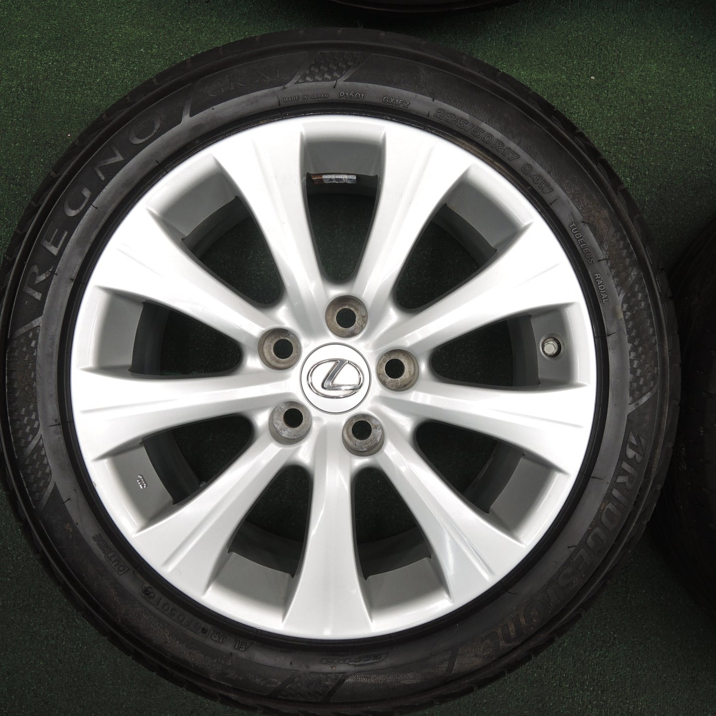 *送料無料* センサー付★レクサス RC300h GS300h 純正 225/50R17 ブリヂストン レグノ GR-XI 17インチ PCD114.3/5H★4031904TNノ