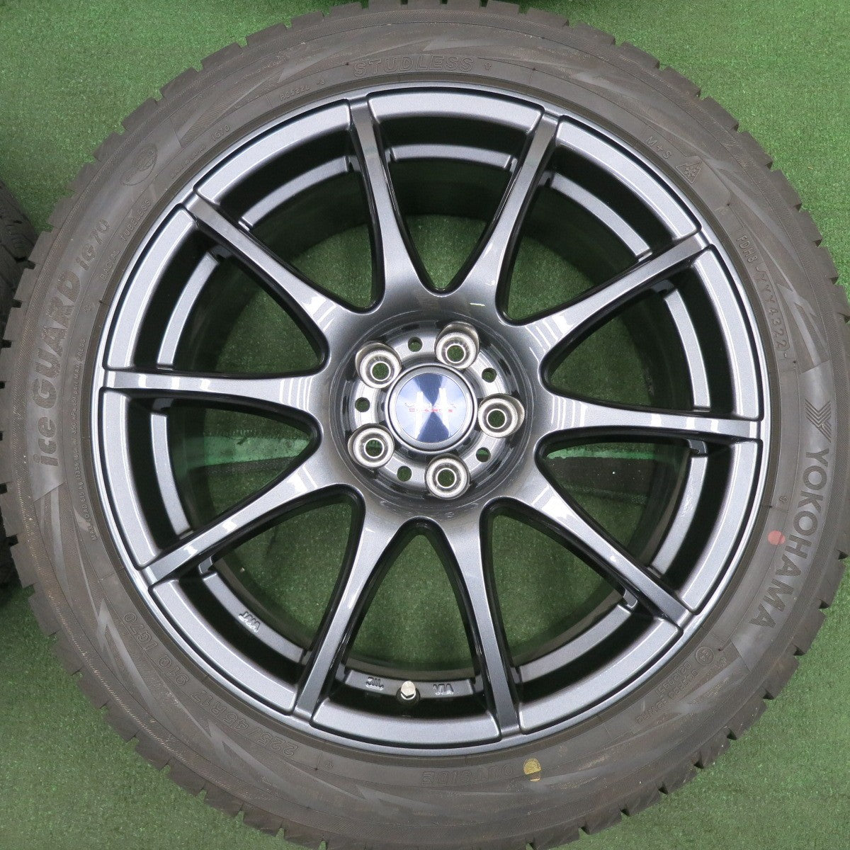*送料無料* 超バリ溝！22年！キレイ！9.5分以上★インプレッサ等 225/45R17 スタッドレス ヨコハマ アイスガード iG70 VELVA CHARGE ヴェルヴァ PCD100/5H★4050502HAス