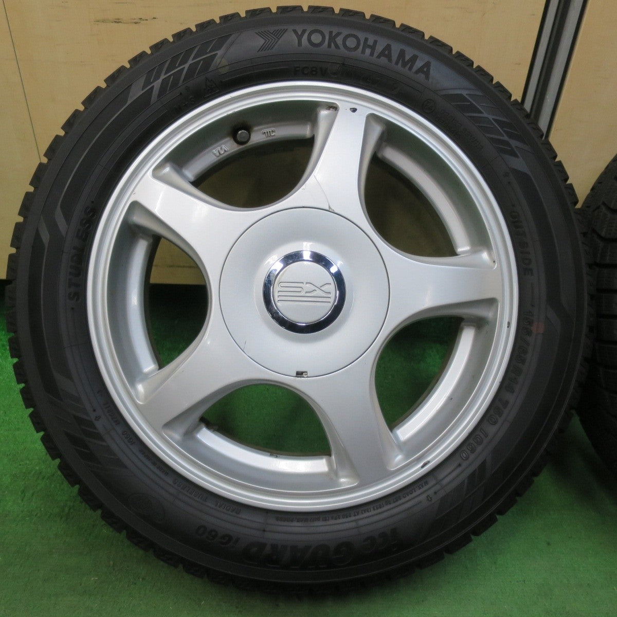 バリ溝！9.5分★スタッドレス 155/65R14 ヨコハマ アイスガード iG60 SX 社外 アルミ 14インチ PCD100 114.3/4H マルチ★5013118イス