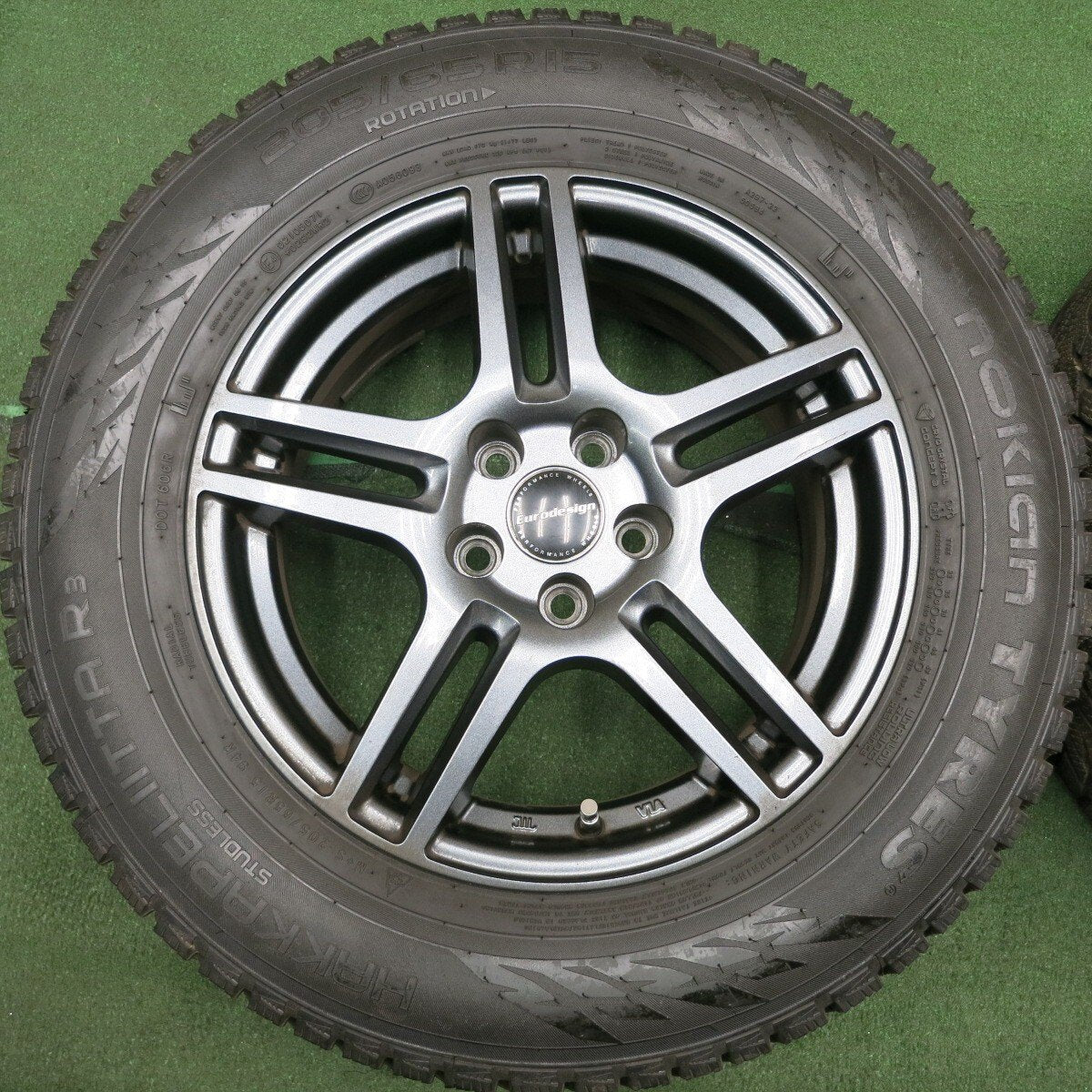 バリ溝！21年！9.5分★スタッドレス 205/65R15 ノキアン ハッカペリッタ R3 Eurodesign ユーロデザイン PCD100/5H★4040309NJス
