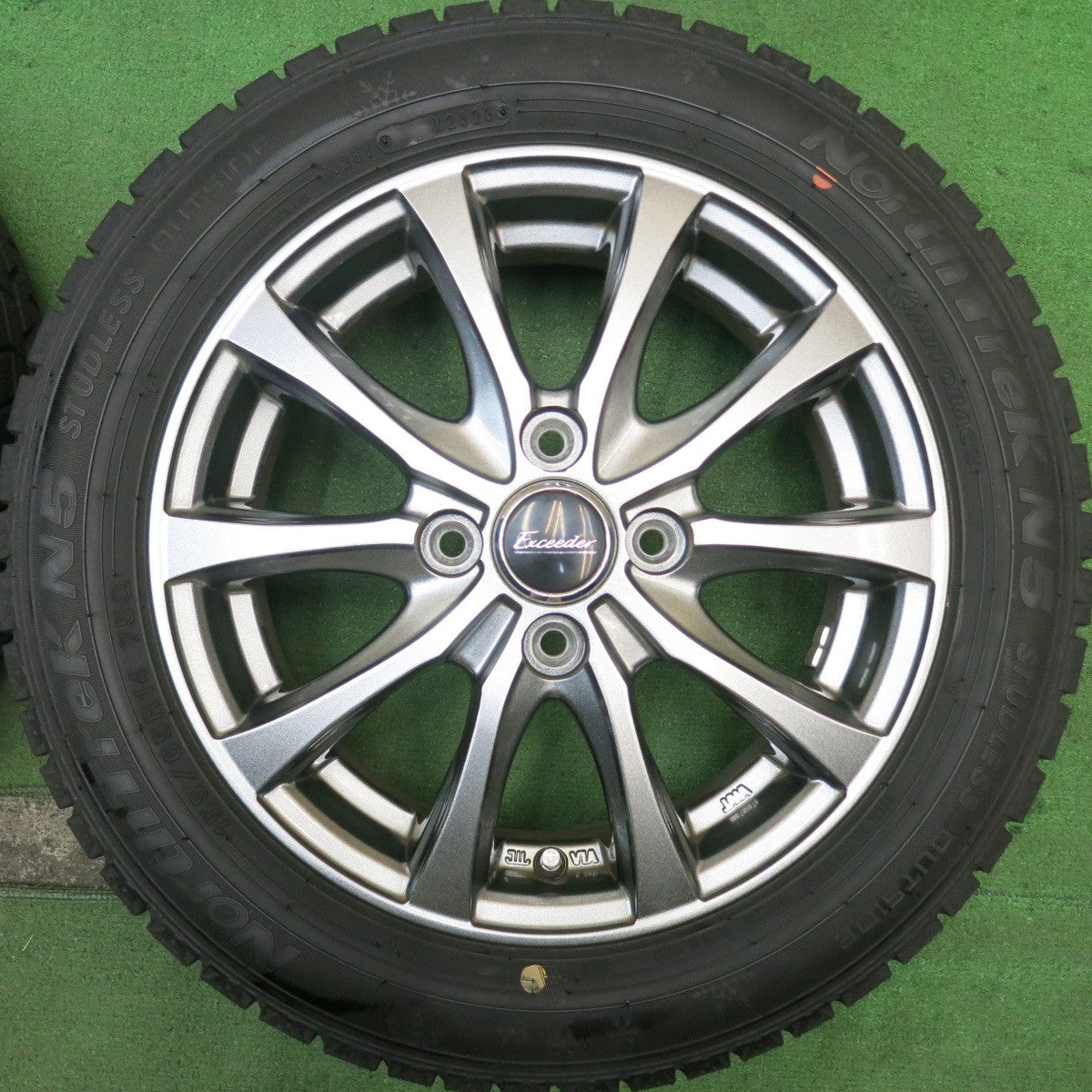 バリ溝！23年！キレイ！ほぼ10分★スタッドレス 155/65R14 オートバックス ノーストレック N5 Exceeder エクシーダー 14インチ PCD100/4H★5052402HAス