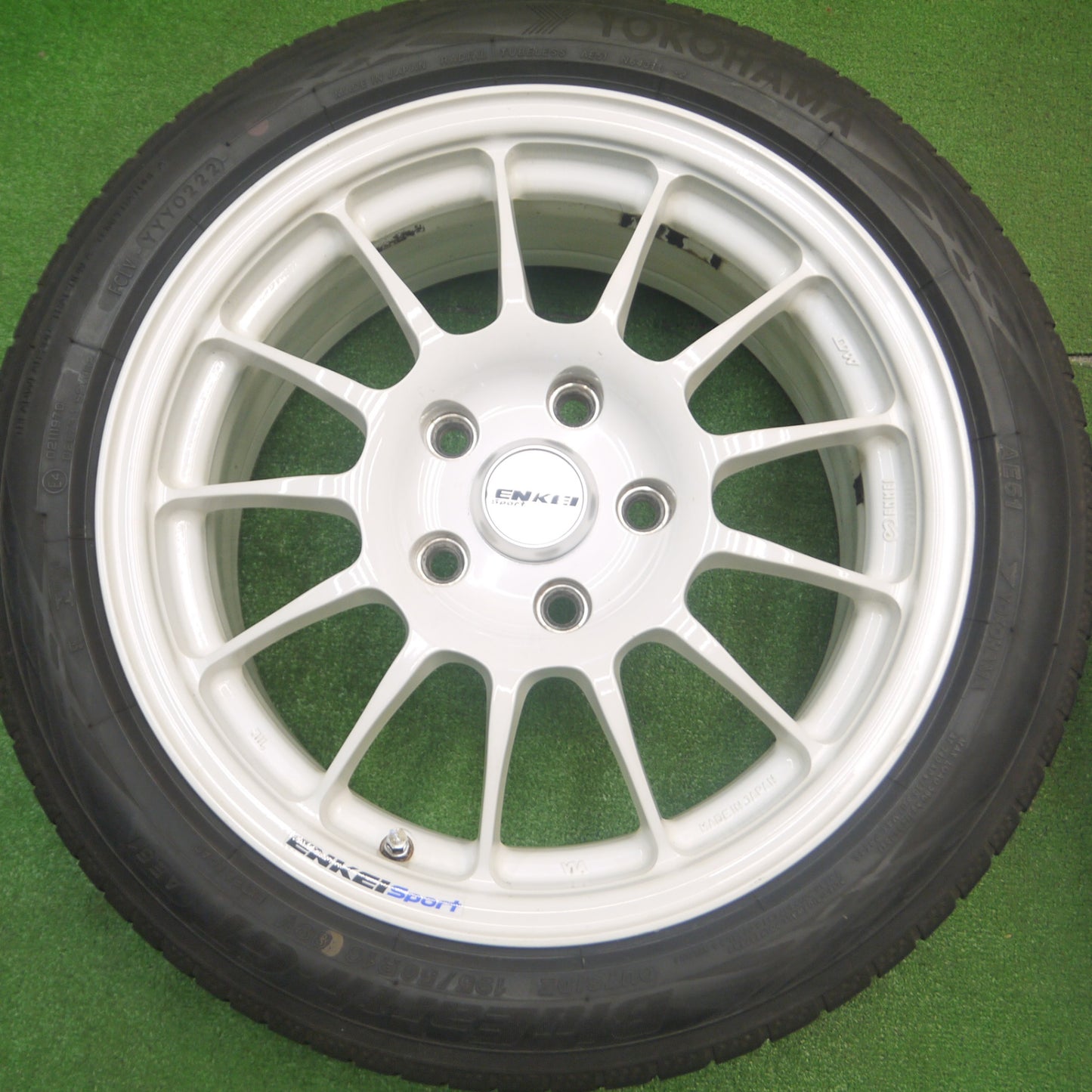 [送料無料] キレイ！22年★ENKEI Sport 195/50R16 ヨコハマ BluEarth-GT AE51 エンケイ スポーツ 16インチ PCD114.3/5H★4112505Hノ