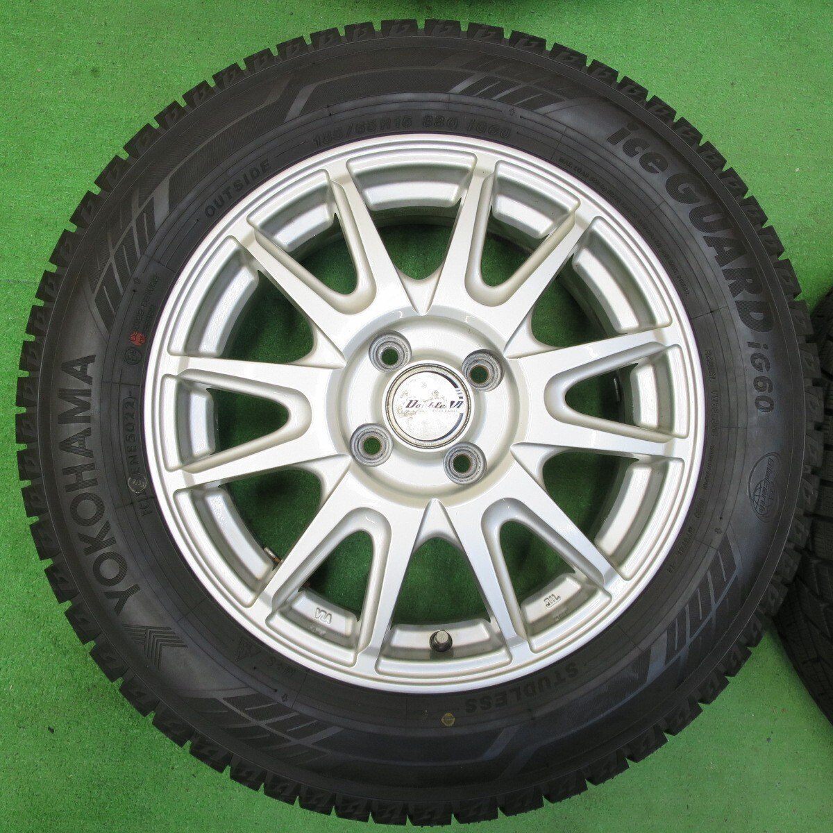 バリ溝！22年！9.5分★スタッドレス 185/65R15 ヨコハマ iG60 Double VI ECO LABEL KOSEI PCD100/4H★4061103イス