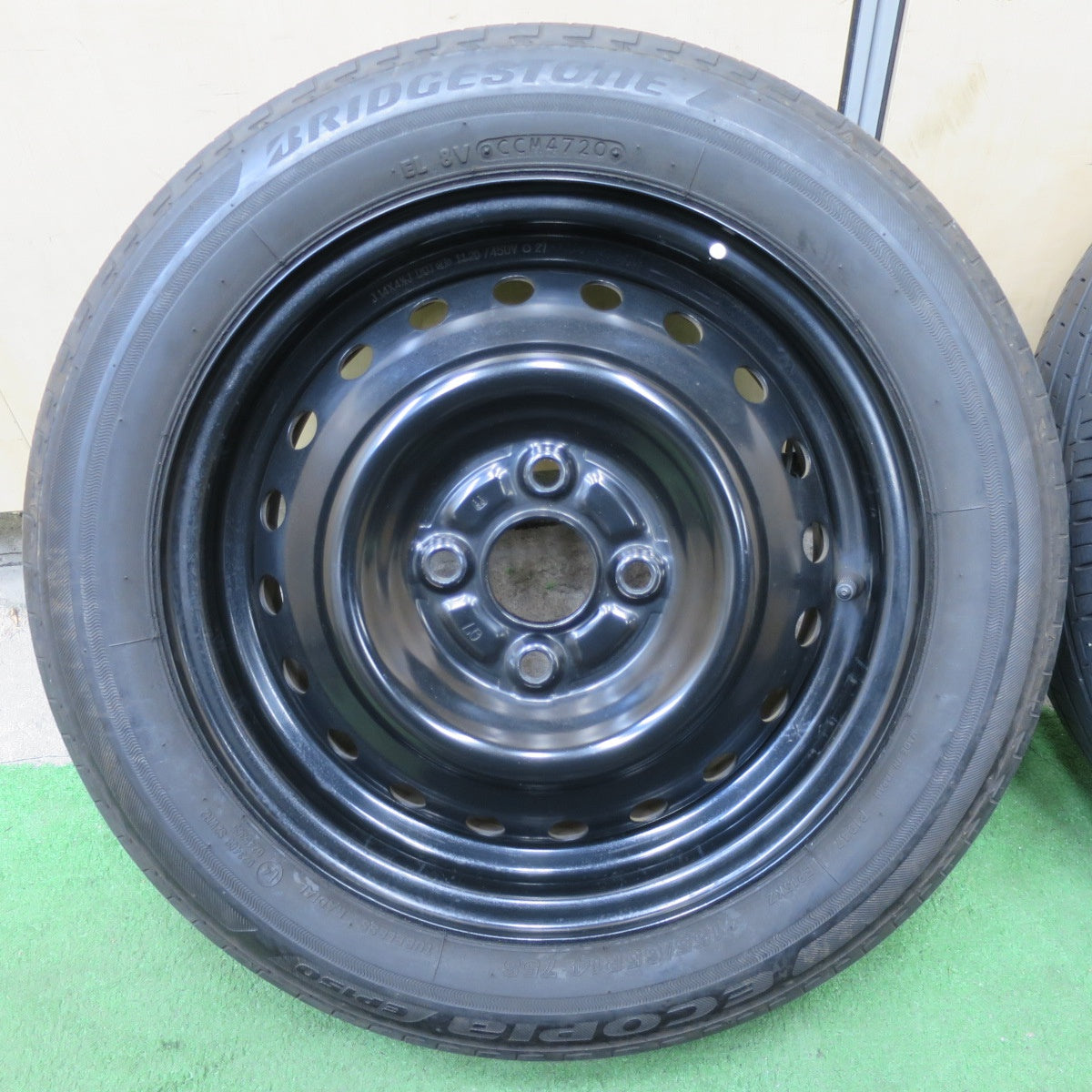 キレイ★155/65R14 ブリヂストン エコピア EP150 スチール ホイール 14インチ PCD100/4H★6020301ナノ