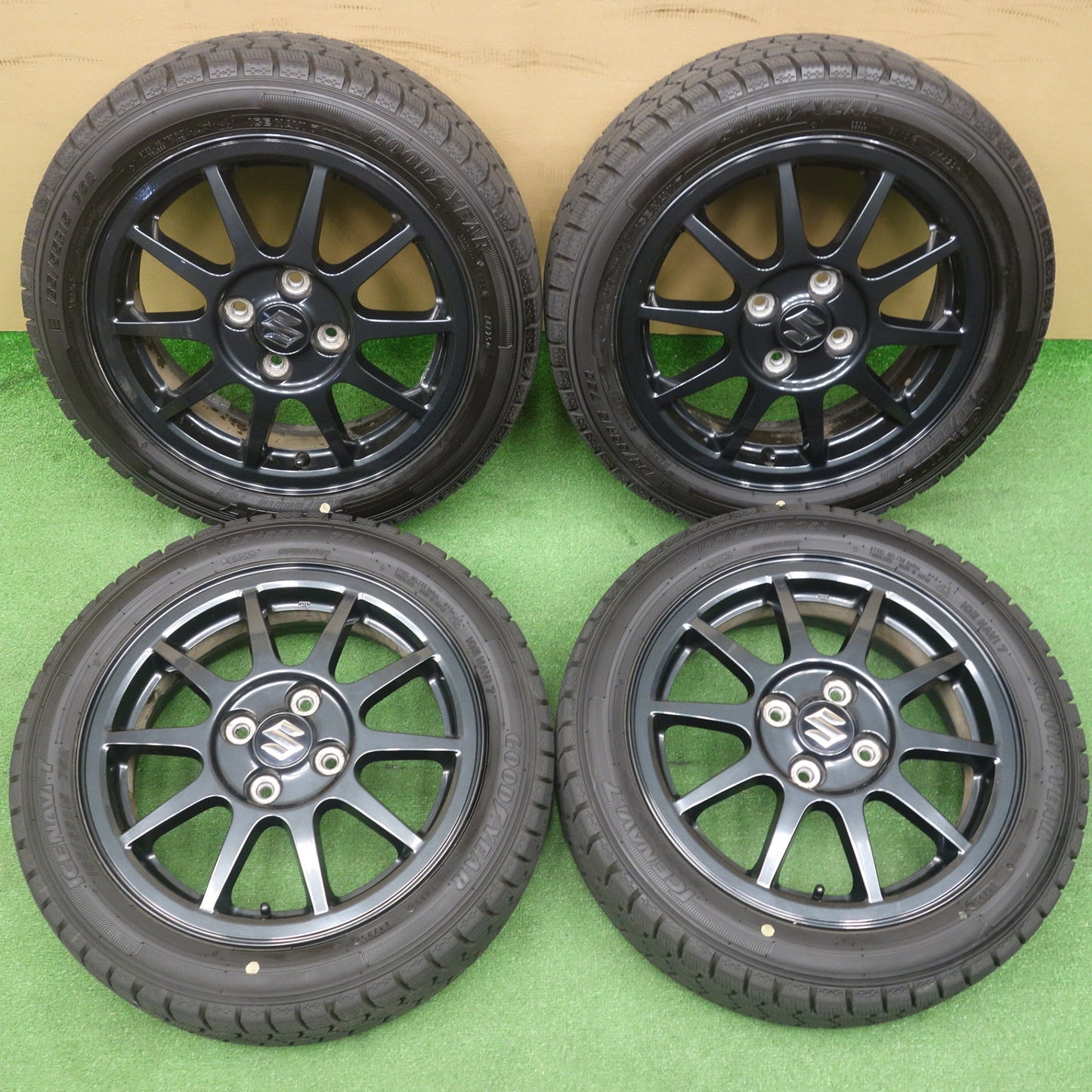 ほぼ未使用！25年！キレイ★スズキ HA36S アルト ワークス 純正 165/55R15 スタッドレス グッドイヤー アイスナビ7 15インチ PCD100/4H★6032801KTス