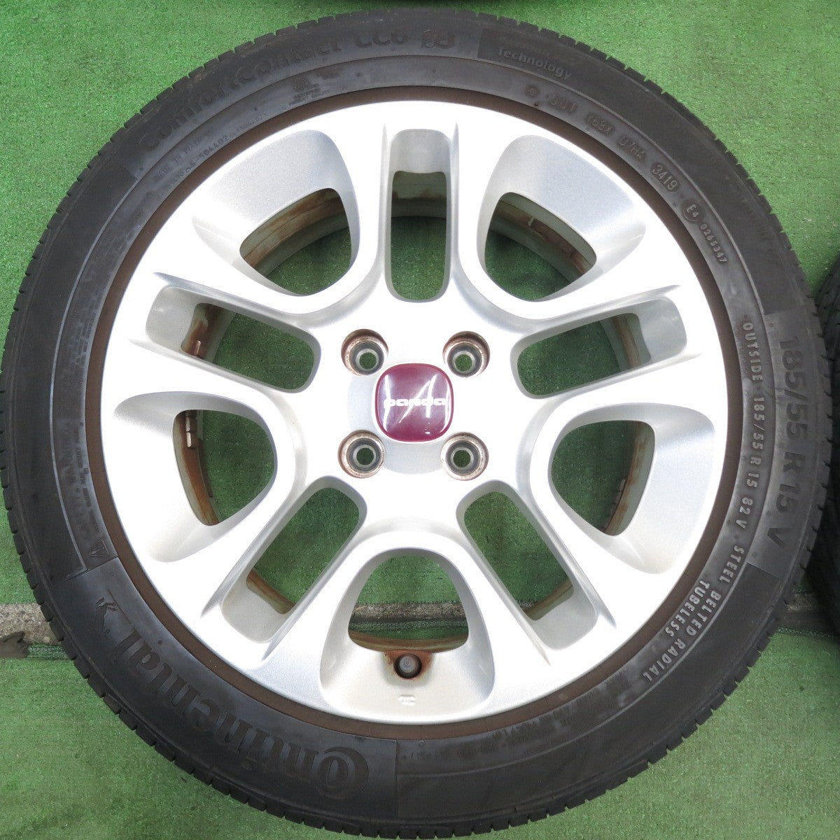 バリ溝！8.5分◎フィアット パンダ 純正 185/55R15 コンチネンタル コンフォートコンタクト CC6 15インチ PCD98/4H◎6072308HAノ
