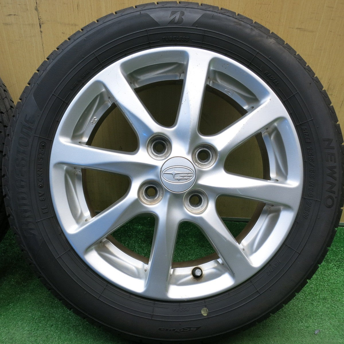 バリ溝！24年！9分★ダイハツ ムーヴ タント 純正 155/65R14 ブリヂストン NEWNO ニューノ 14インチ PCD100/4H★6022607HAノ