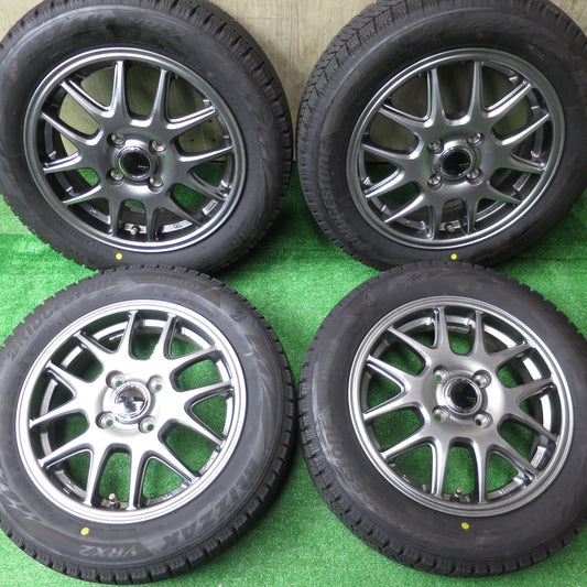 バリ溝！21年！キレイ！9分★スタッドレス 155/65R14 ブリヂストン ブリザック VRX2 ZACK JP-205 MONZA ザック 14インチ PCD100/4H★5052301NJス