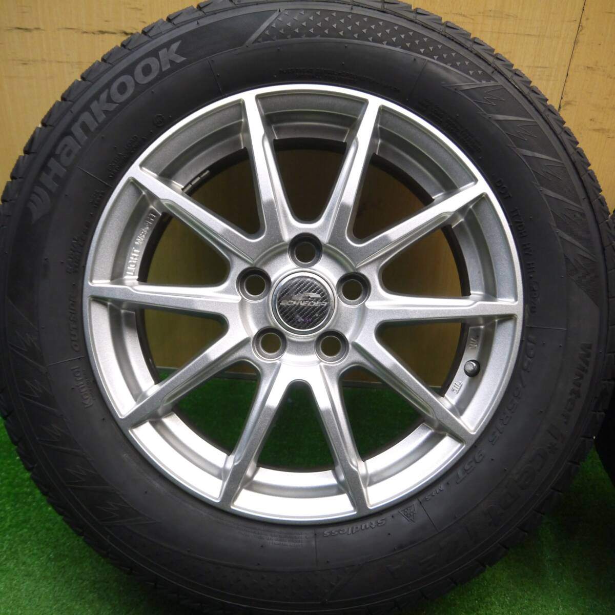 キレイ★プリウス 等 195/65R15 スタッドレス ハンコック ウインター アイセプト IZ2A SCHNEIDER シュナイダー 15インチ PCD100/5H★5010809Hス