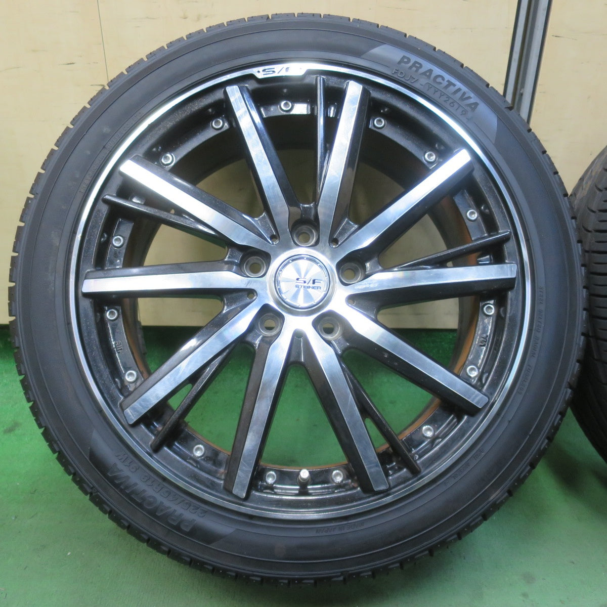 バリ溝！9.5分★S/F STEINER 225/45R18 プラクティバ BP01 ヨコハマ シュタイナー 18インチ PCD114.3/5H★6021504IMノ