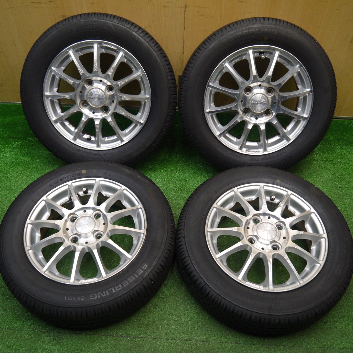バリ溝！24年！ほぼ10分★155/65R13 セイバーリング SL101 SCHNEIDER シュナイダー 13インチ PCD100/4H★5110709Hノ
