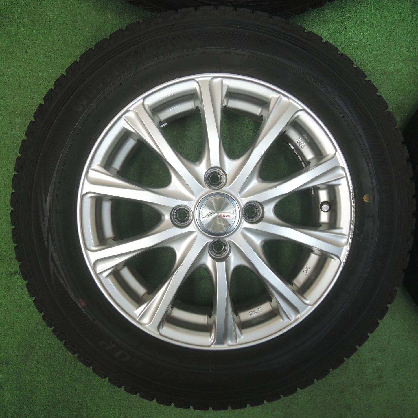 *送料無料* バリ溝！キレイ！9.5分★スタッドレス 155/80R14 88/86N ダンロップ ウインターマックス SV01 JOKER ジョーカー 14インチ PCD100/4H★4032003SYス