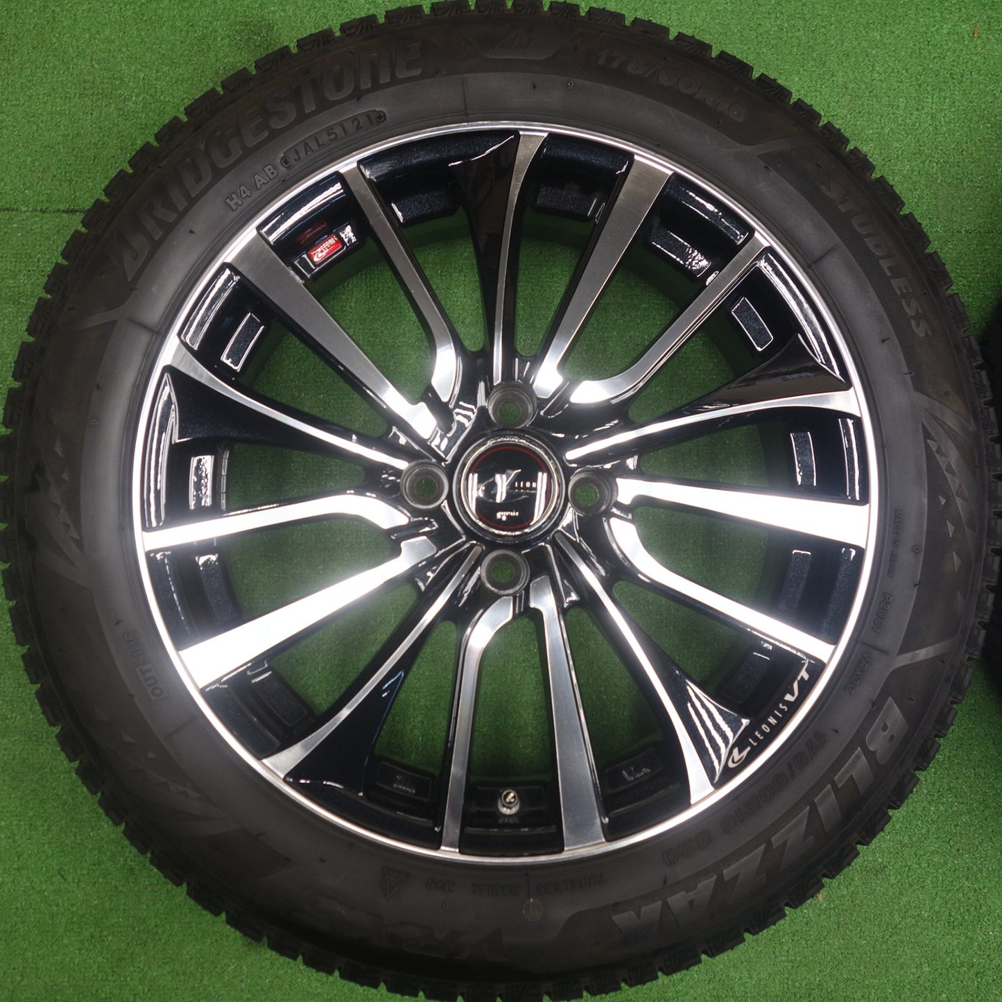 バリ溝！9.5分以上★LEONIS VT 175/60R16 スタッドレス ブリヂストン ブリザック VRX3 16インチ レオニス PCD100/4H★6041203KTス
