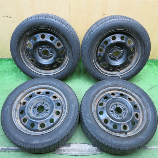 バリ溝！21年！9分★185/60R15 グッドイヤー EfficientGrip ECO hybrid スチール ホイール 15インチ PCD100/4H★5083004HAノ