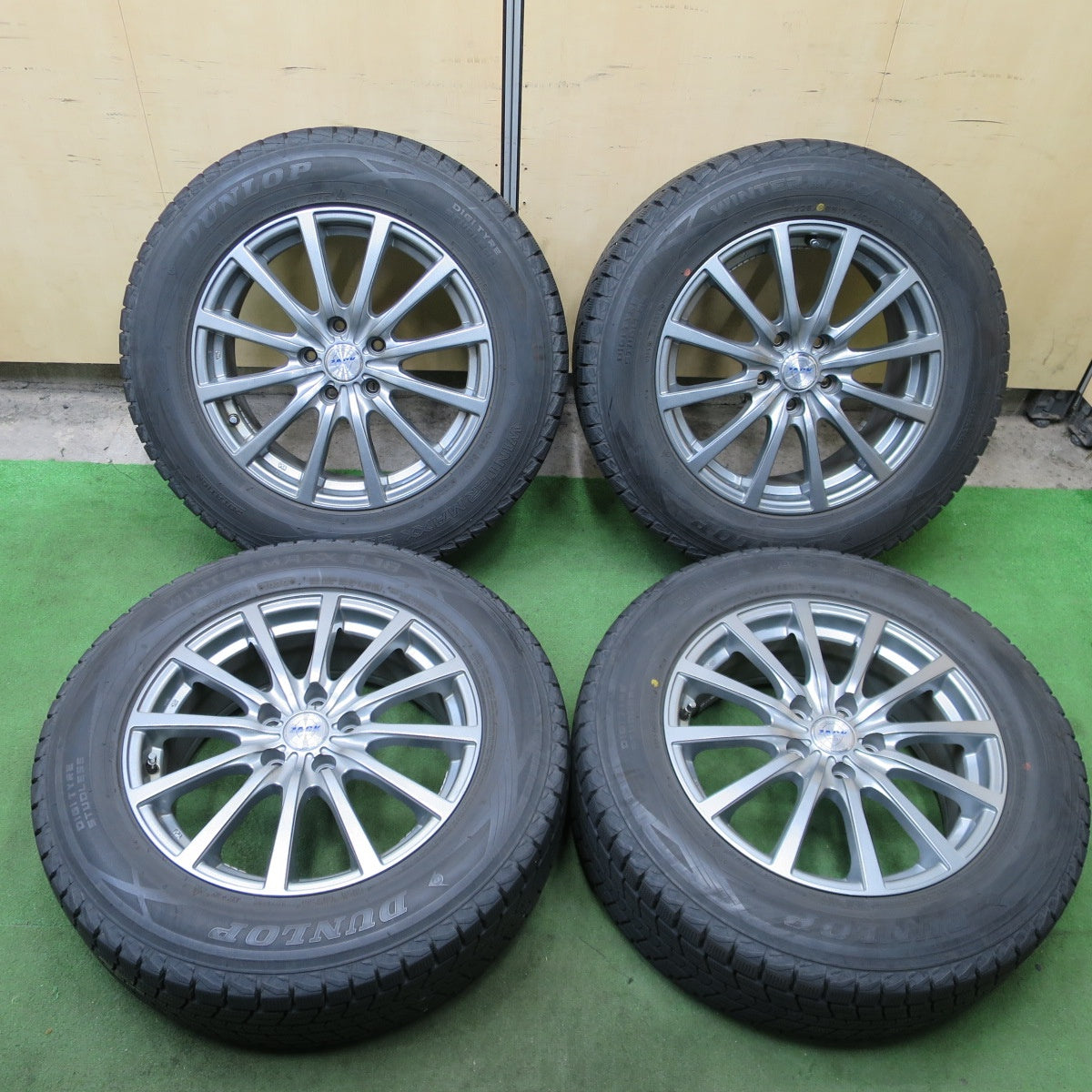 バリ溝！キレイ！9.5分★スタッドレス 225/65R17 ダンロップ ウインターマックス SJ8 ZACK JP-112 MONZA ザック 17インチ PCD114.3/5H★6021404ナス