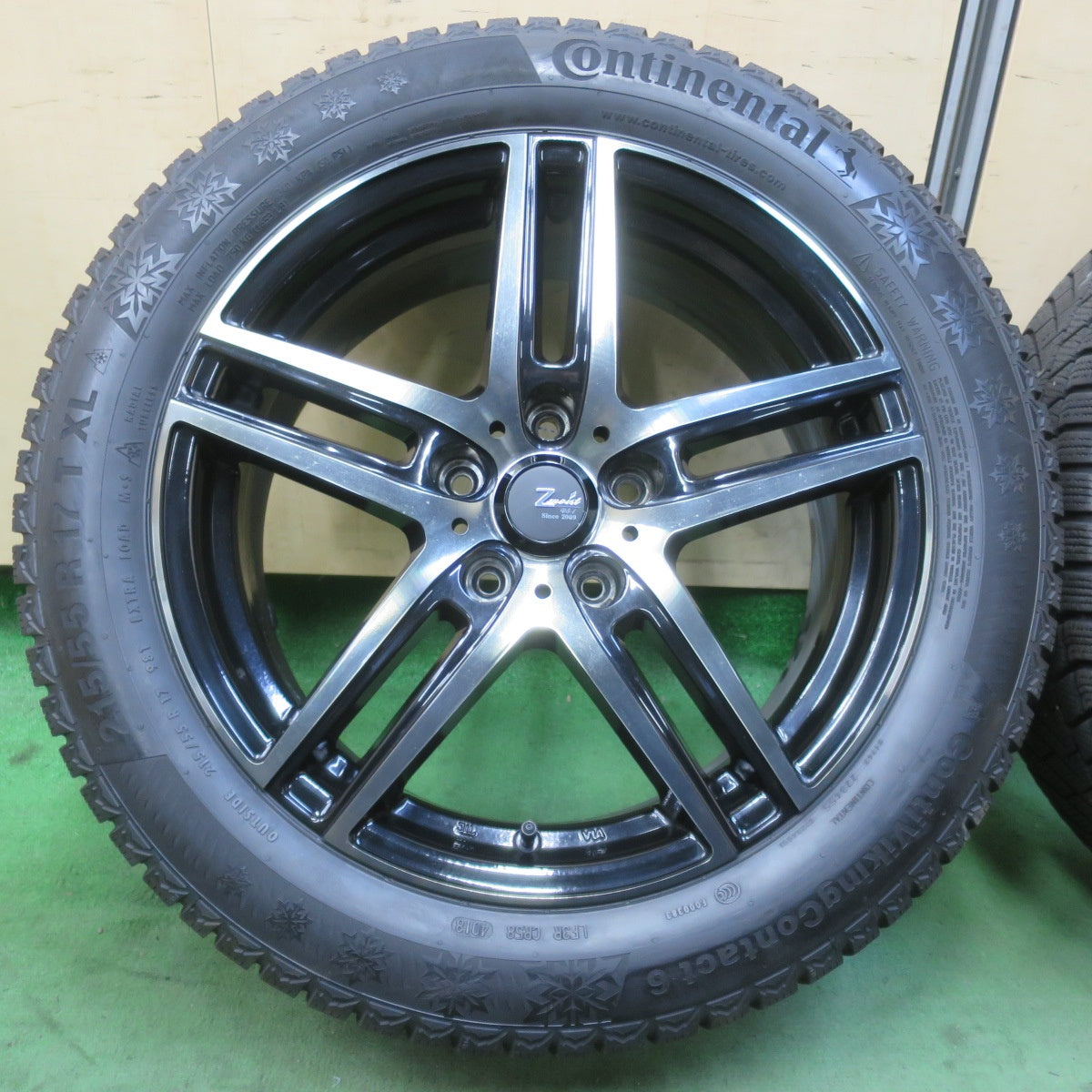 キレイ★スタッドレス 215/55R17 コンチネンタル コンチバイキング コンタクト6 Zmeist VS-1 17インチ PCD114.3/5H★6031101イス