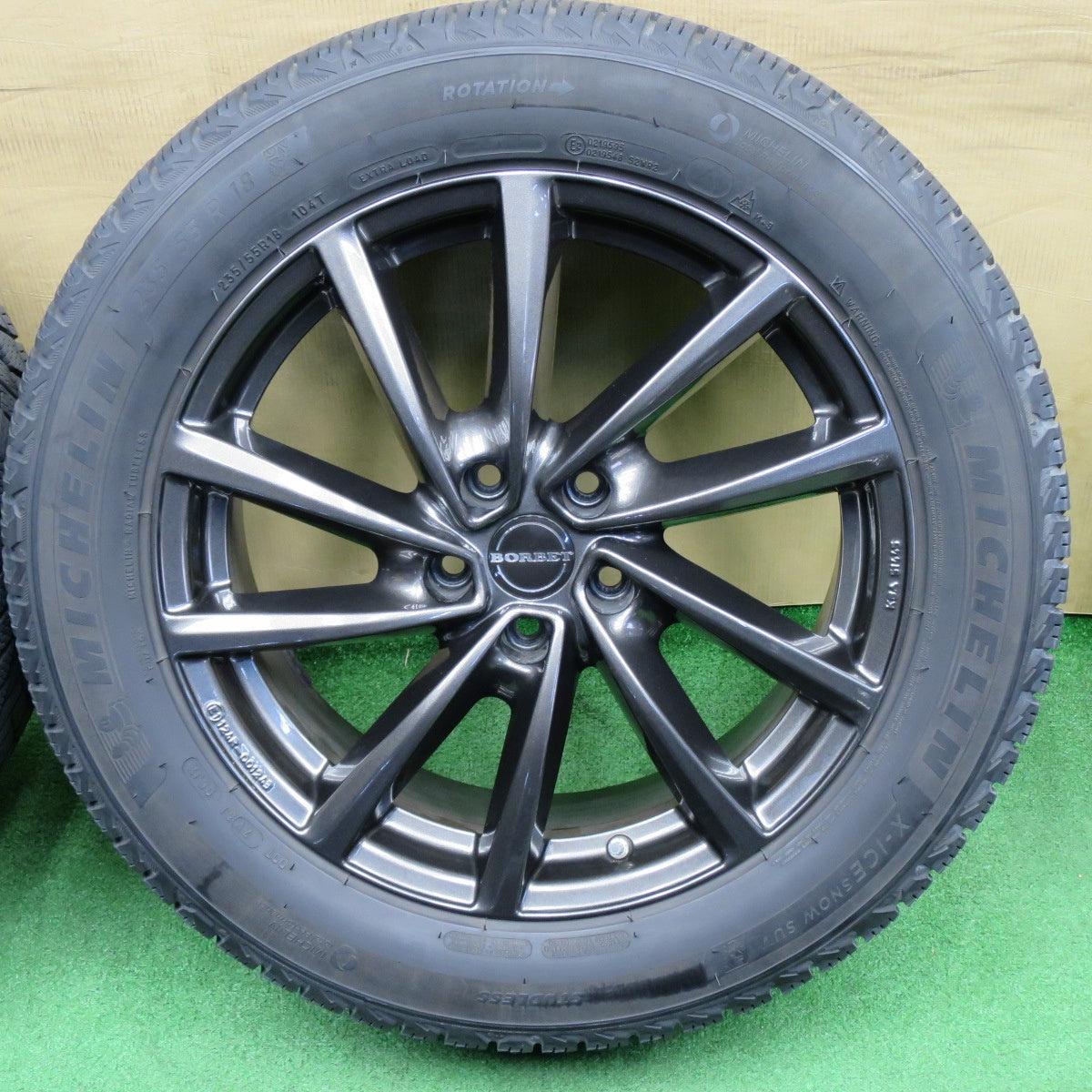 センサー付！バリ溝！キレイ！8.5分★ワーゲン 等 BORBET TypeV 235/55R18 スタッドレス ミシュラン X-ICE SNOW SUV ボルベット タイプV 18インチ PCD112/5H★6030701NKス
