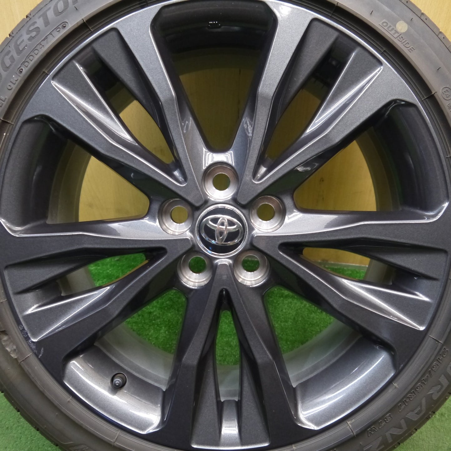 バリ溝！9.5分！1本★トヨタ カローラ ツーリング W×B 純正 215/45R17 ブリヂストン トランザ T002 17インチ PCD100/5H★5062311Hノ