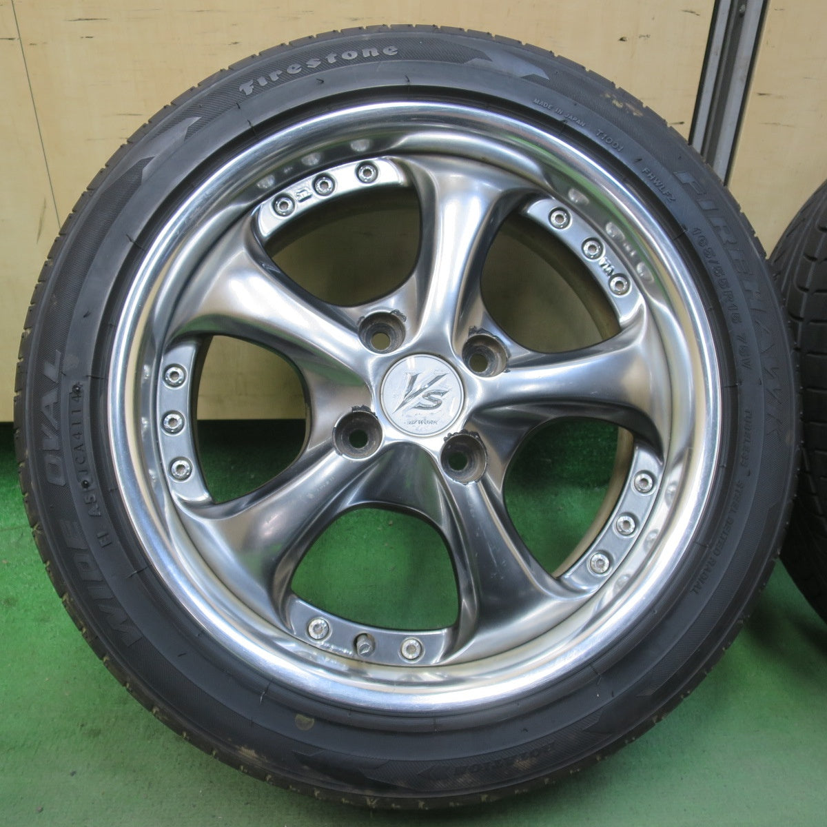 4本価格★WORK VS-KF 165/55R15 ファイアストン ファイアホーク ワイドオーバル 15インチ ワーク PCD100/4H★6032409イノ
