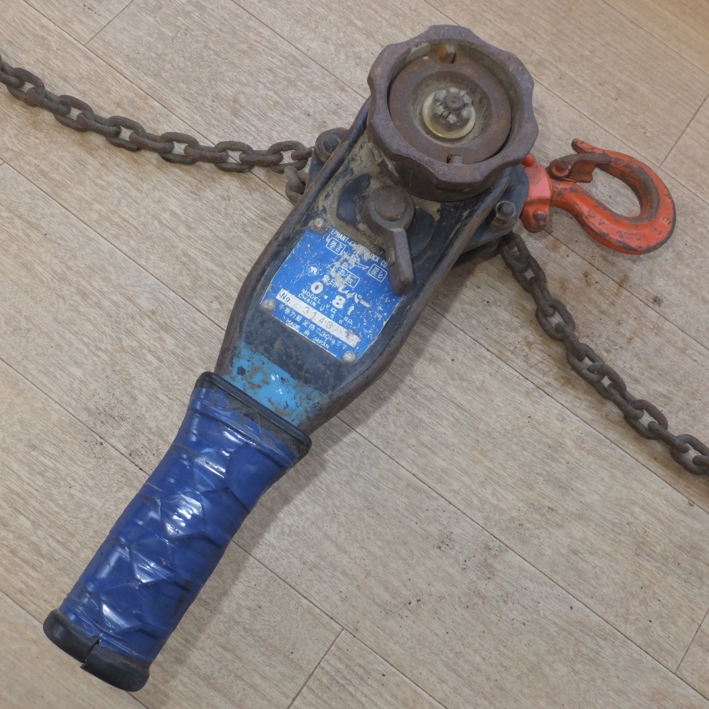 [送料無料] 現状品★象印 ELEPHANT レバーホイスト 象印レバー YII-80 0.8t　CHAIN V-5.6★