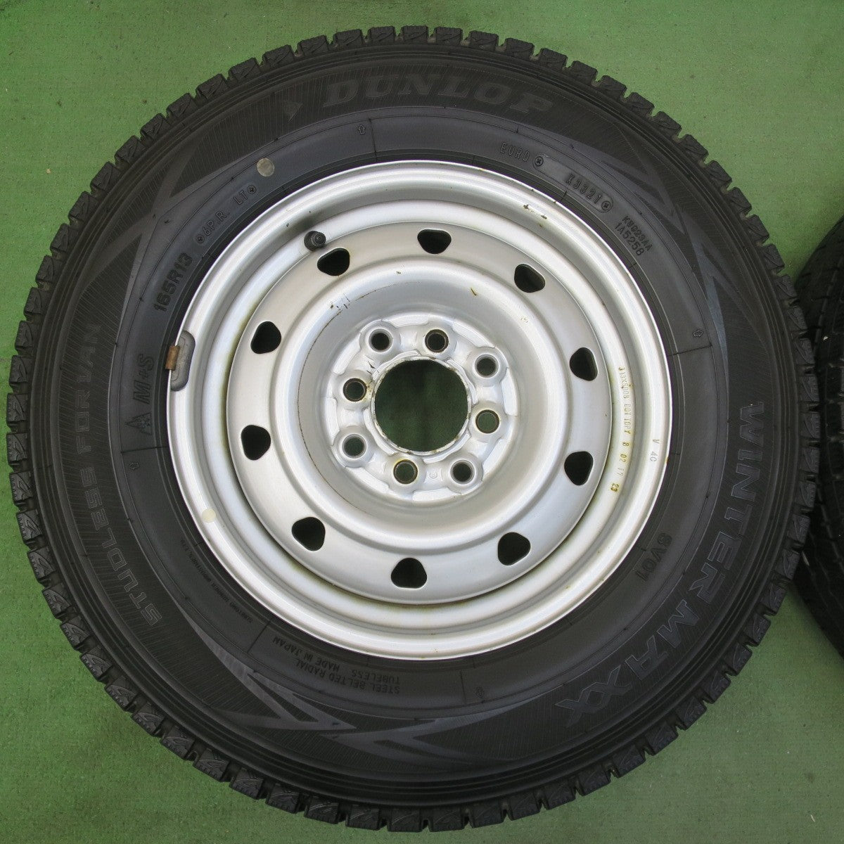 バリ溝！21年！9分★スタッドレス 165R13 6PR ダンロップ ウインターマックス SV01 TOPY スチール ホイール 13インチ PCD100 114.3/4H マルチ★5103006イス