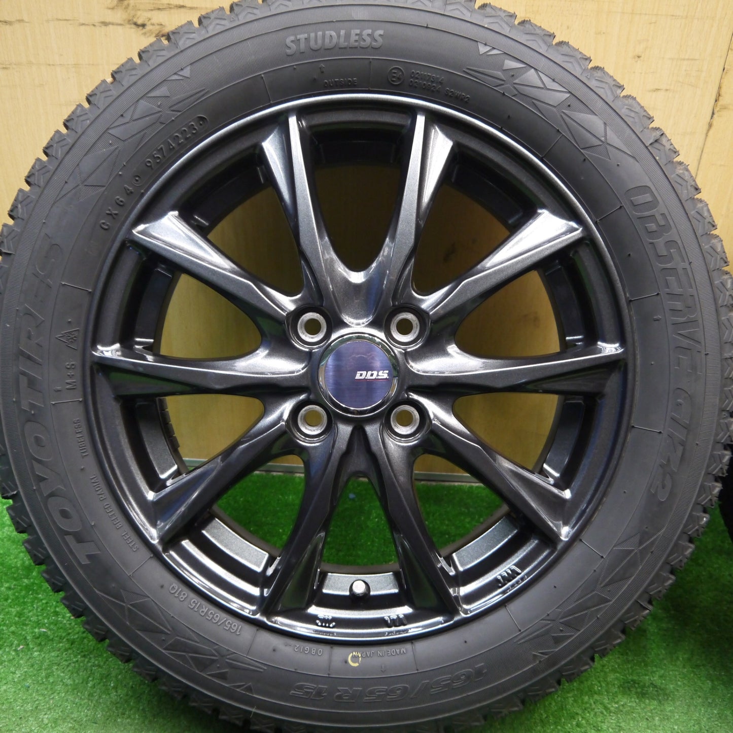 タイヤほぼ未使用！23年！キレイ★スタッドレス 165/65R15 トーヨー オブザーブ GIZ2 D.O.S. DOS 15インチ 軽サイズ ハスラー 等 PCD100/4H★5040903Hス