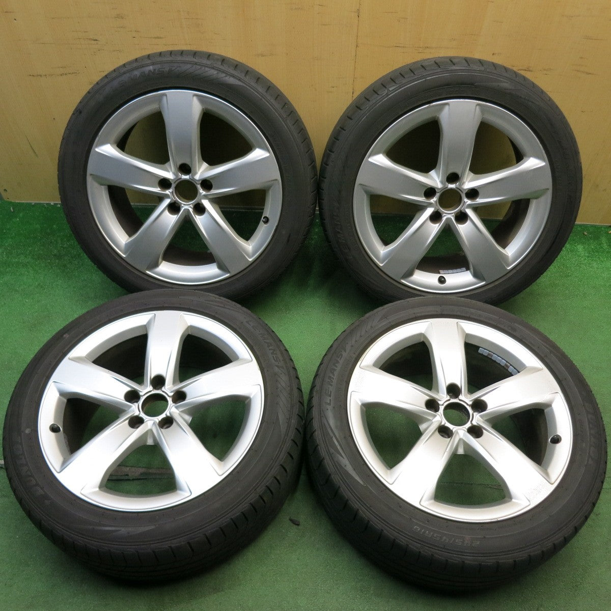 バリ溝！9.5分◎アウディ A6 純正 245/45R18 ダンロップ LE MANS V ルマン5 18インチ PCD112/5H◎6061305HAノ