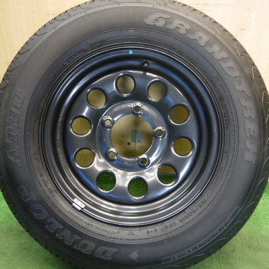 新車外し！23年！1本◎スズキ JB74 ジムニー シエラ 純正 スチール 195/80R15 ダンロップ AT20 グラントレック スペア 15インチ PCD139.7/5H◎6081703Hノ