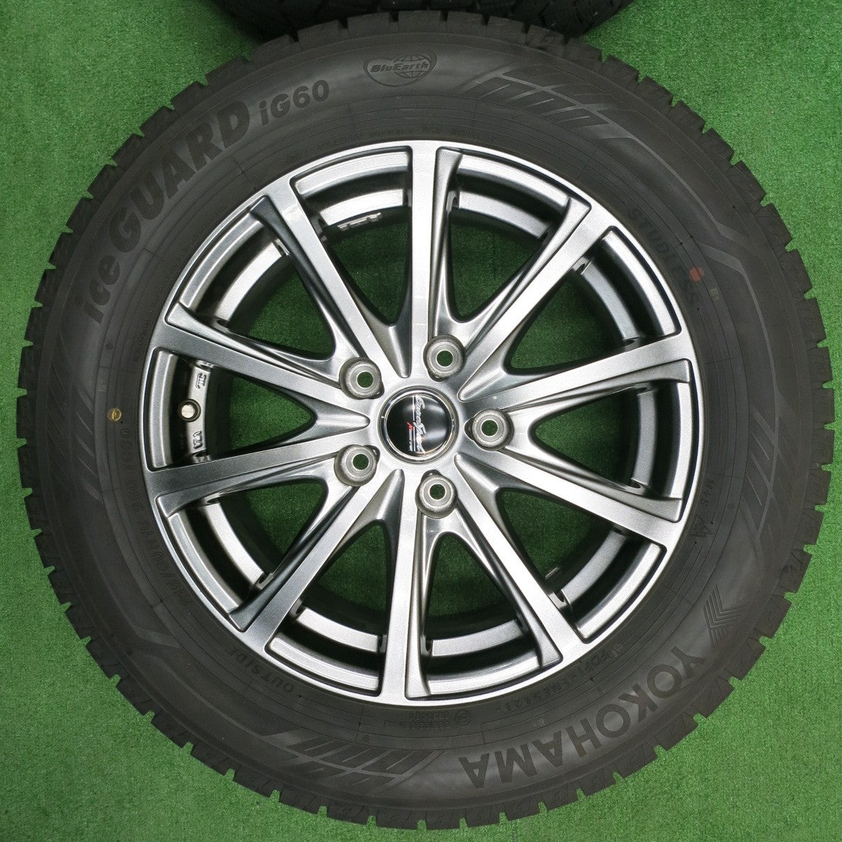 [送料無料] バリ溝！21年！キレイ！9.5分★スタッドレス 215/60R16 ヨコハマ アイスガード iG60 EuroSpeed MANARAY SPORT 16インチ PCD114.3/5H★4111505NJス