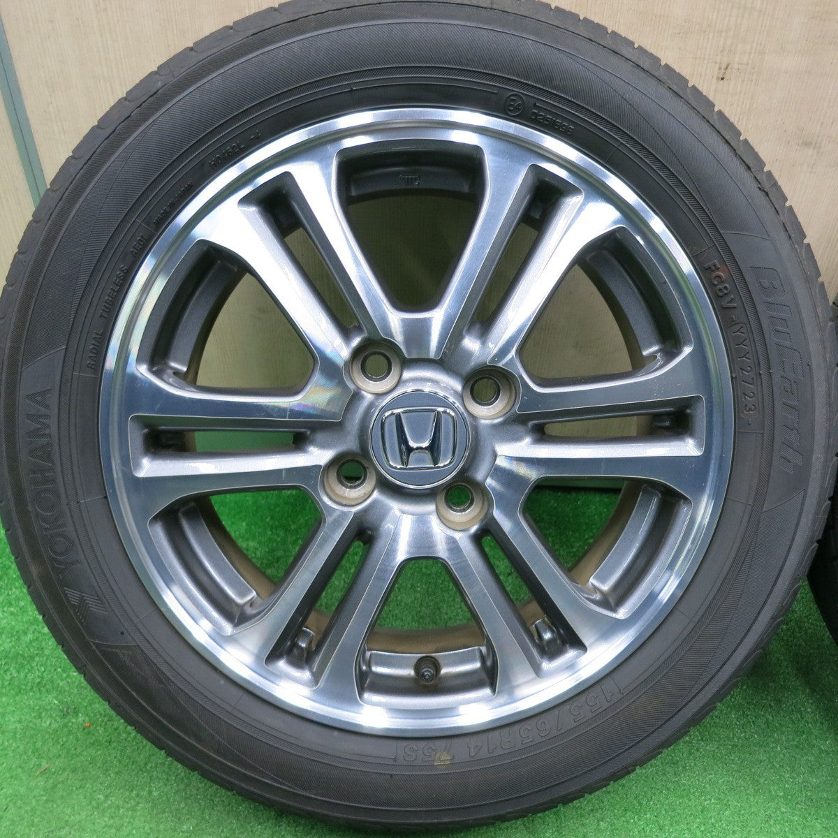 [送料無料] キレイ！21年★ホンダ JF1 JF2 N-BOX 純正 155/65R14 ヨコハマ ブルーアース 14インチ Nボックス PCD100/4H★4120905TNノ