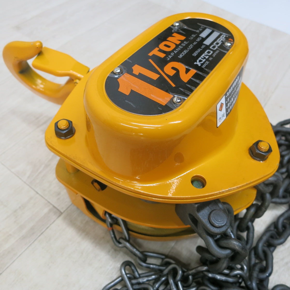 [送料無料] 未使用◆KITO キトー 手動式 チェーン ブロック M3型 1 1/2t 1.5ton 1.5トン 揚程 荷締め機 ガッチャ ホイスト ①◆