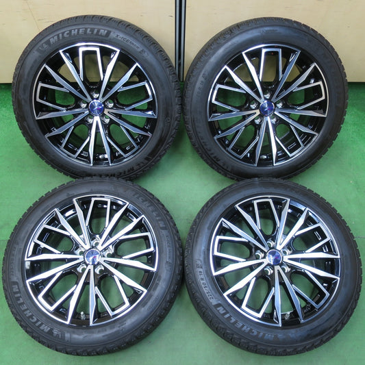 超バリ溝！22年！キレイ！ほぼ10分★Lehrmeister L-F First 225/50R18 スタッドレス ミシュラン X-ICE SNOW 18インチ レアマイスター PCD114.3/5H★4120612イス