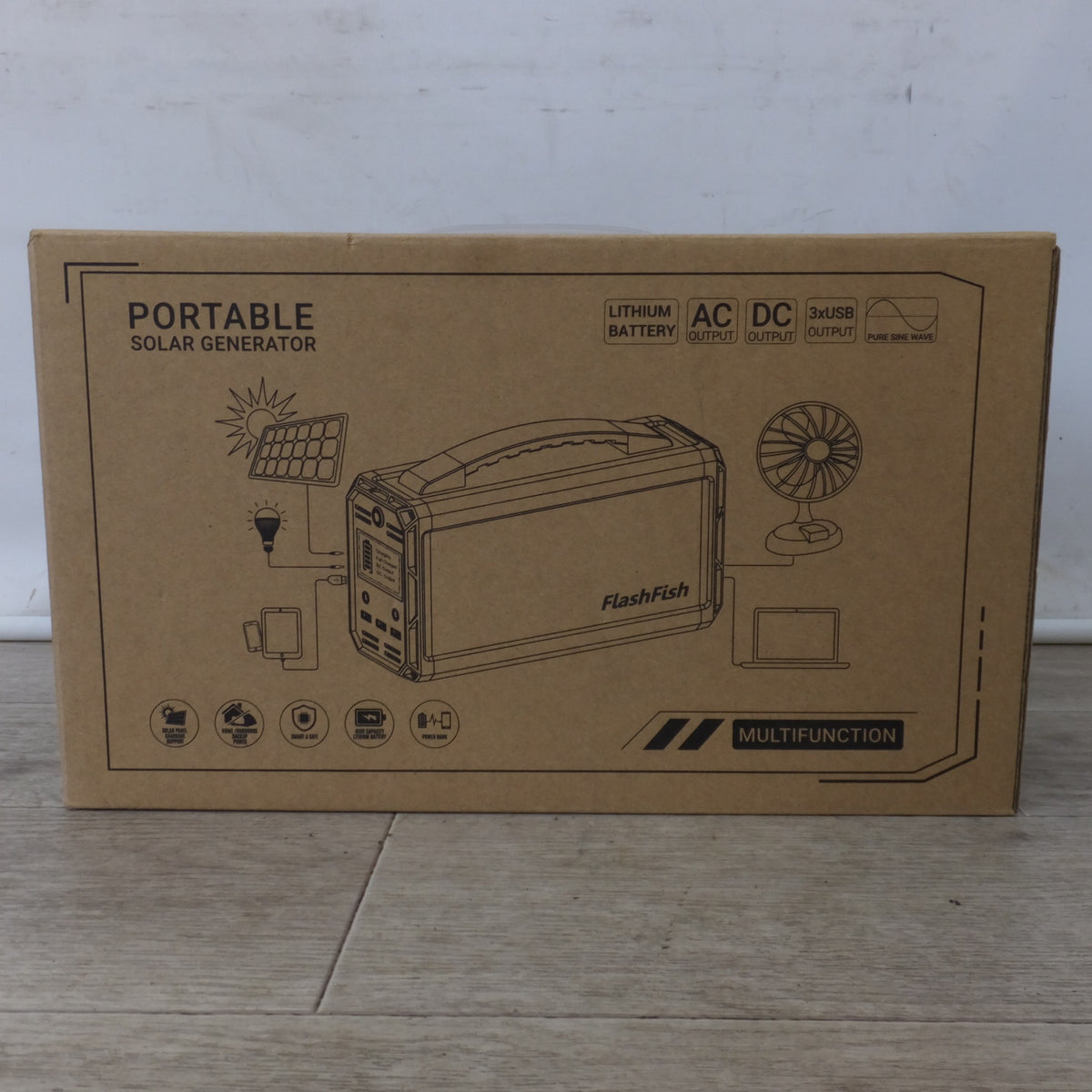 美品★フラッシュフィッシュ FlashFish ポータブルソーラー発電機 G300 ポータブル電源　222Wh(20Ah/11.1V) 110V 60Hz★
