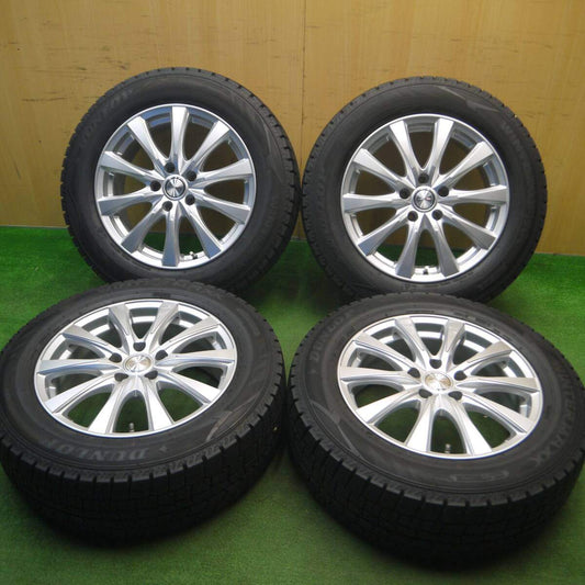 バリ溝！21年！キレイ！9.5分★スタッドレス 225/60R17 ダンロップ ウインターマックス WM02 JOKER ジョーカー 17インチ PCD114.3/5H★5022804Hス