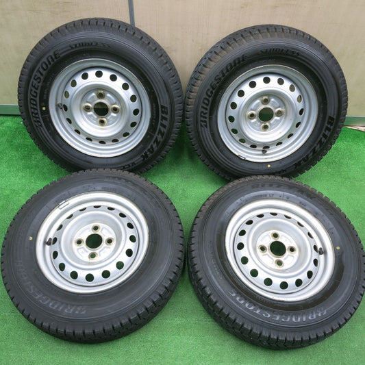 [送料無料] タイヤほぼ未使用！23年★スタッドレス 165R13 6PR ブリヂストン ブリザック VL1 スチール ホイール 13インチ PCD100/4H★4111605HAス