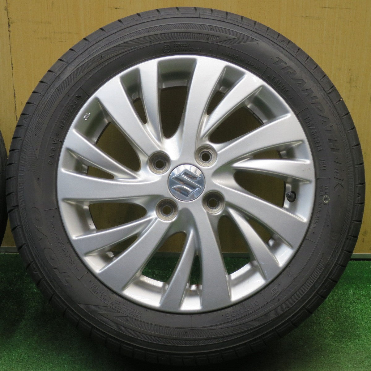 4本価格！24年★スズキ スペーシア 純正 155/65R14 トーヨー トランパス LuK 14インチ PCD100/4H★6032407NJノ